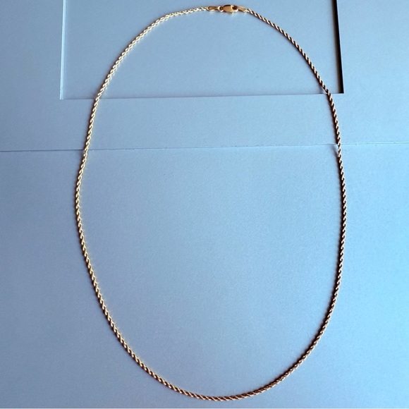 14K Yellow Gold Rope Chain Classic Necklace 19” Long,  LFS Signed - Picture 3 of 6